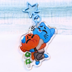 Porte-clés acrylique pailleté Le monde incroyable de Gumball (Gumball et Darwin Watterson)