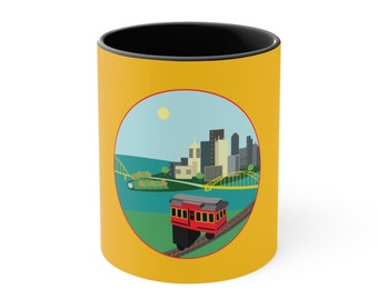 Black and Gold Pittsburgh Skyline Mug, PA Souvenir Gift