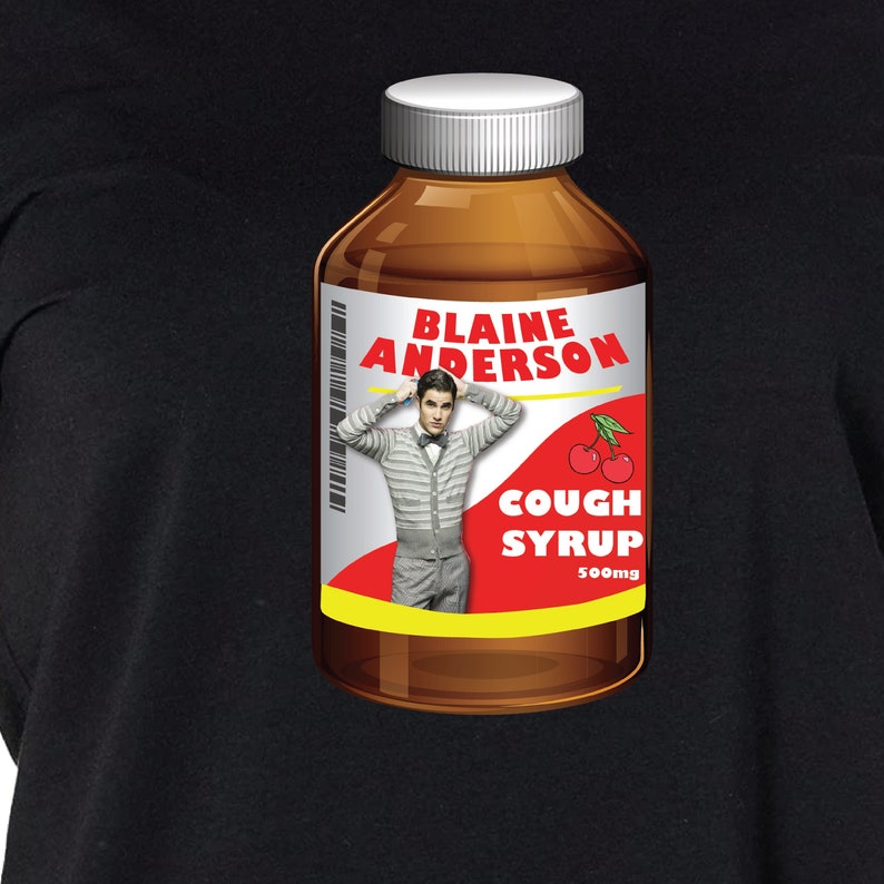 Blaine Anderson Cough Syrup, Glee Merch, Glee Shirt, Funny Glee Shirt
