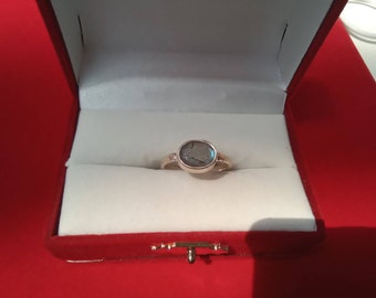 Anillo de plata de ley de laborodorita