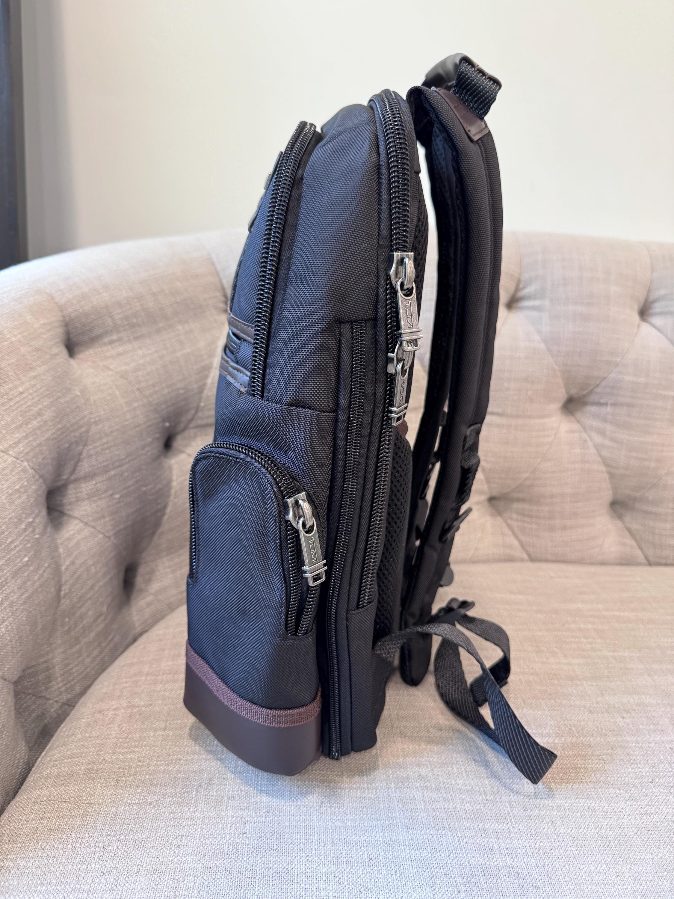 Tumi Alpha Bravo Knox Black With Brown Leather Backpack - Etsy