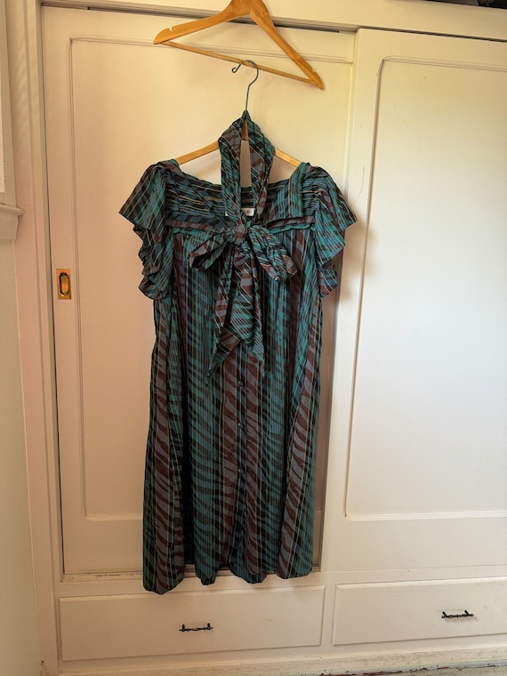 Bob Mackie Vintage Green Plaid Midi Dress M L - Etsy Bob Mackie Vintage Green Plaid Midi Dress M L - Etsy