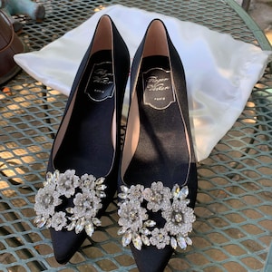 Roger Vivier black crystal satin pumps 45mm US 6 36
