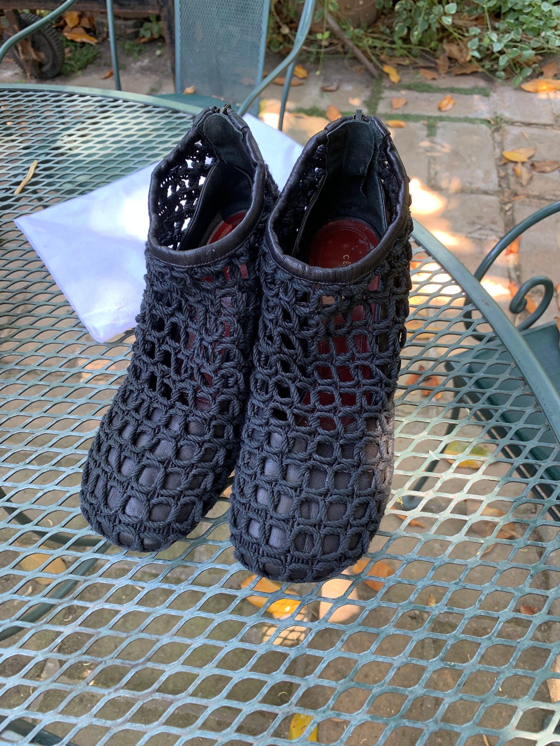 Céline Black Glove Mesh Heels Boots 36 -  Denmark