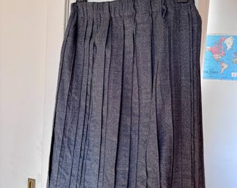 Brunello Cucinelli Gray Wool Pleated mini Skirt with Monili Trim IT 38 US 2