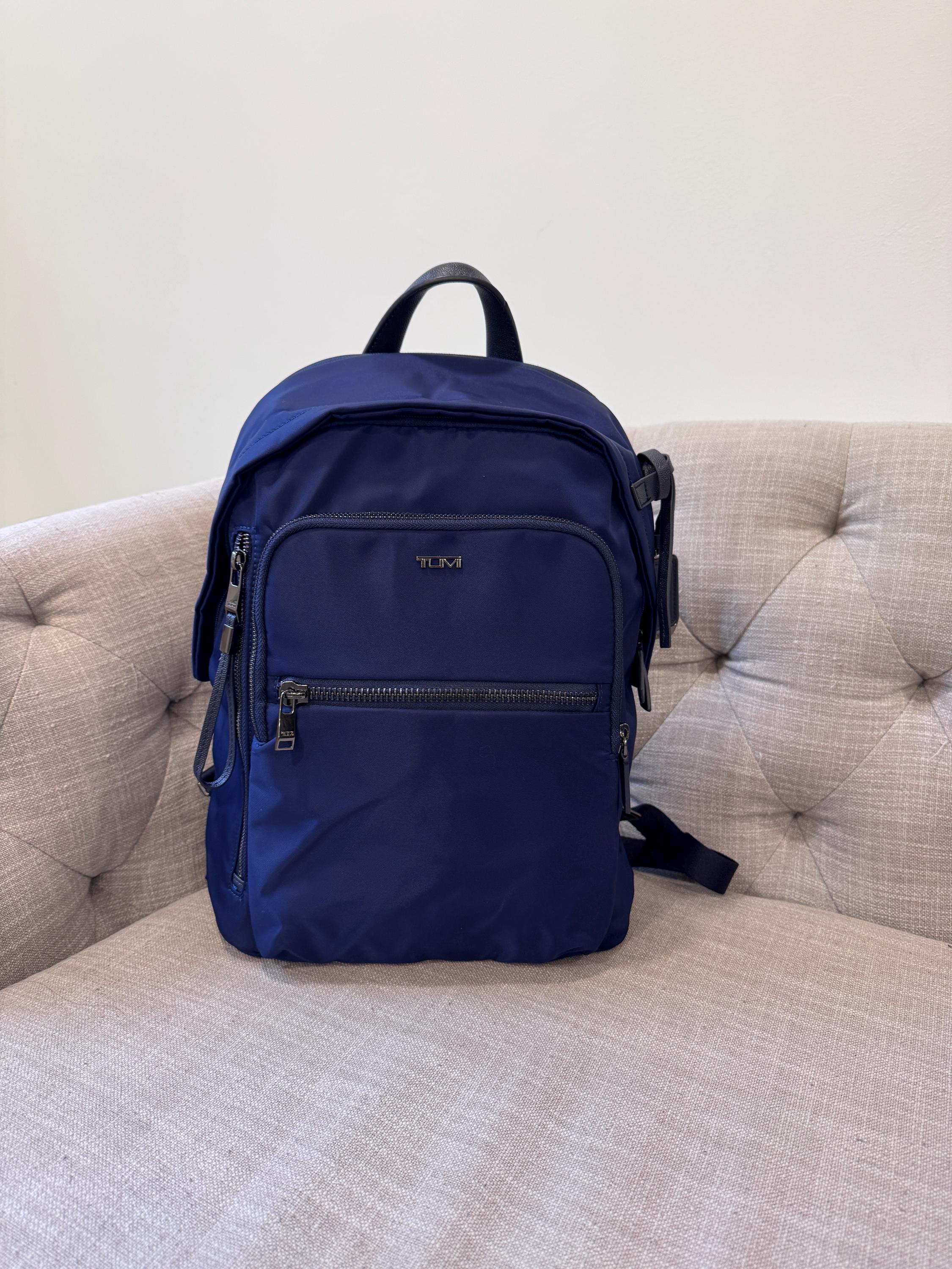 Tumi Voyageur Harper Backpack Black Nylon Laptop Bag Monogrammed KD Tag Tumi Harper Backpack Black main image 4