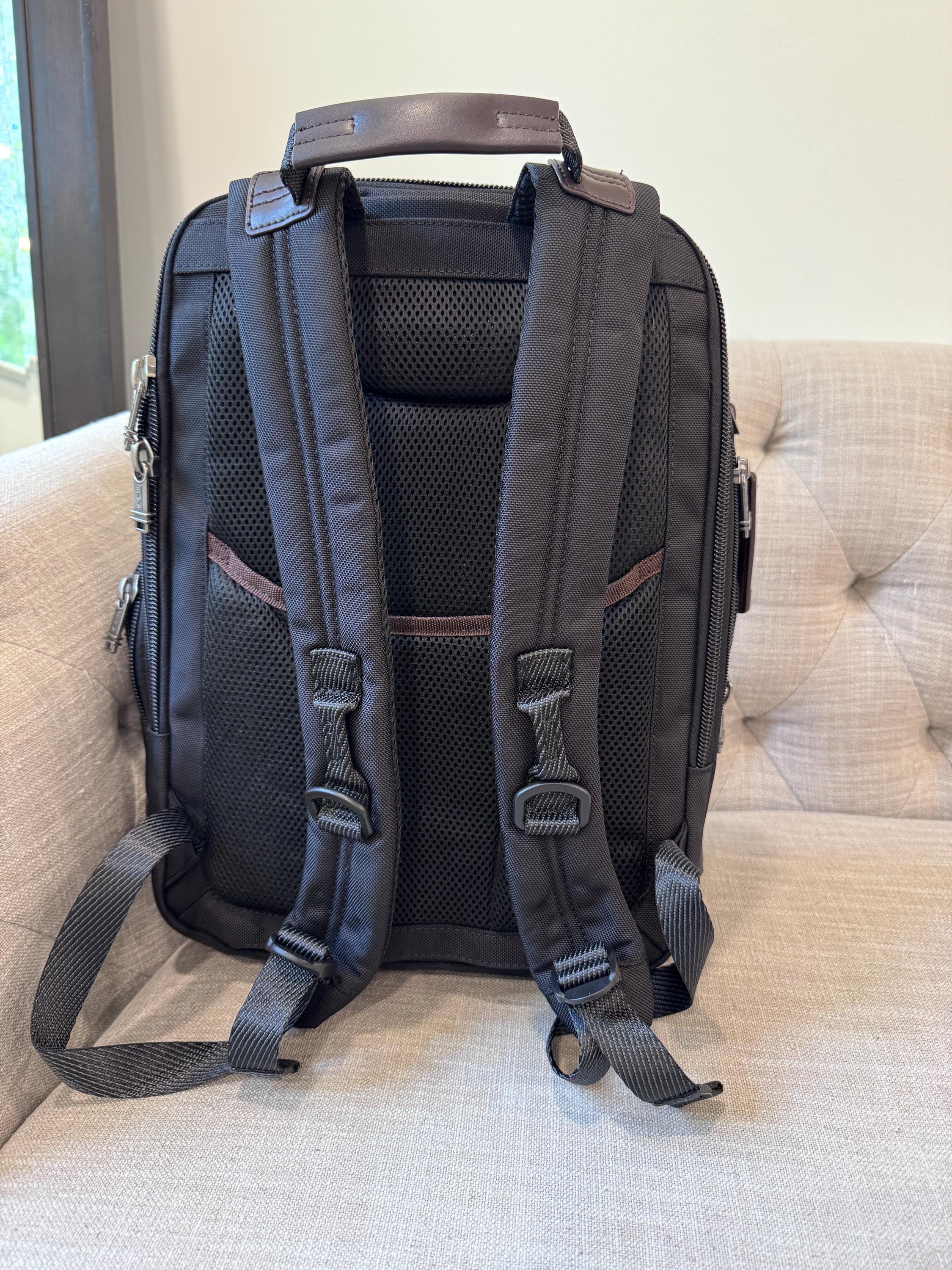 Tumi Alpha Bravo Knox Black With Brown Leather Backpack - Etsy