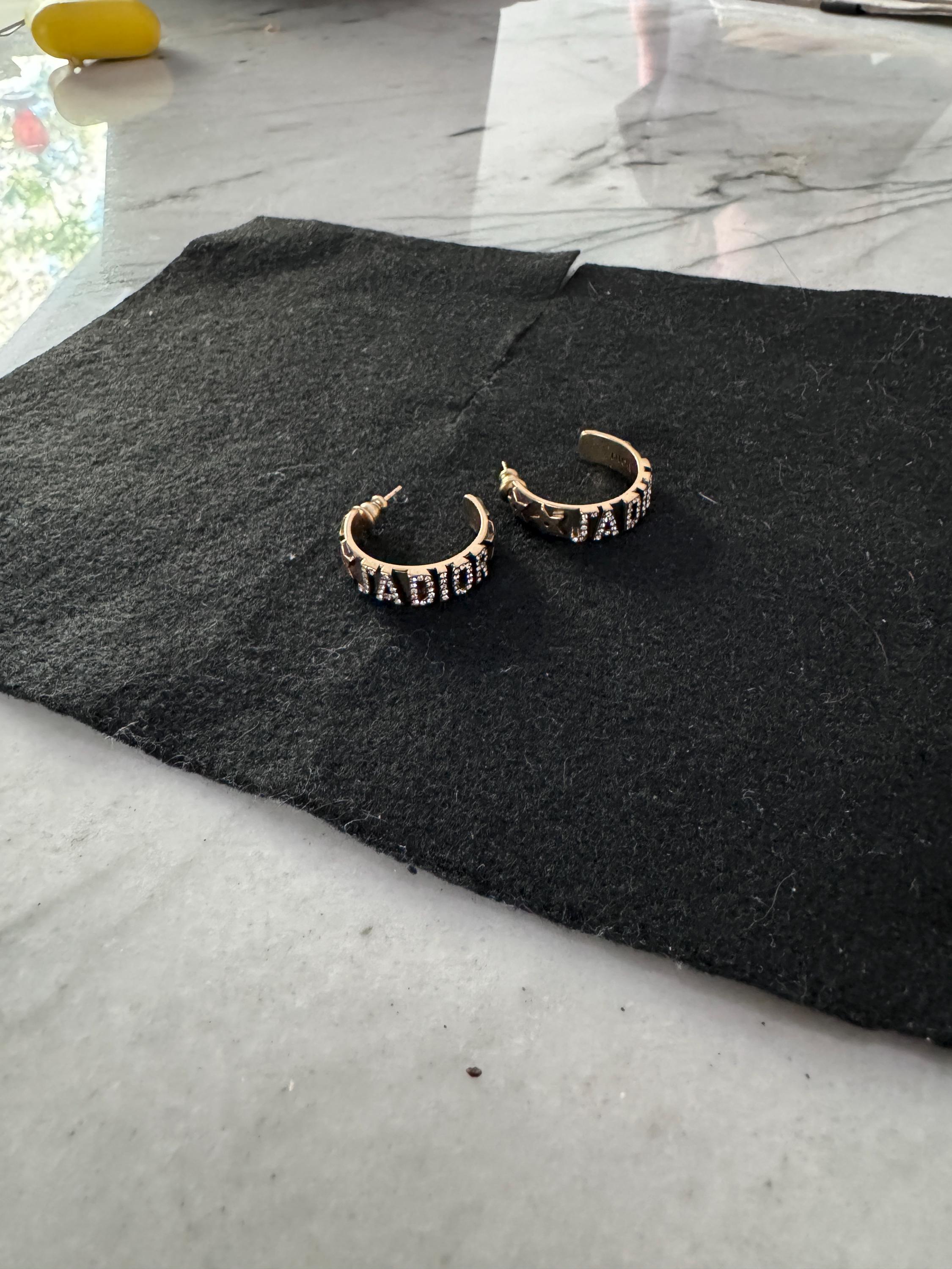 Hoops brass earrings with crystals ディオール ピアス Dior Hoops Brass Earrings Crystals | eBay