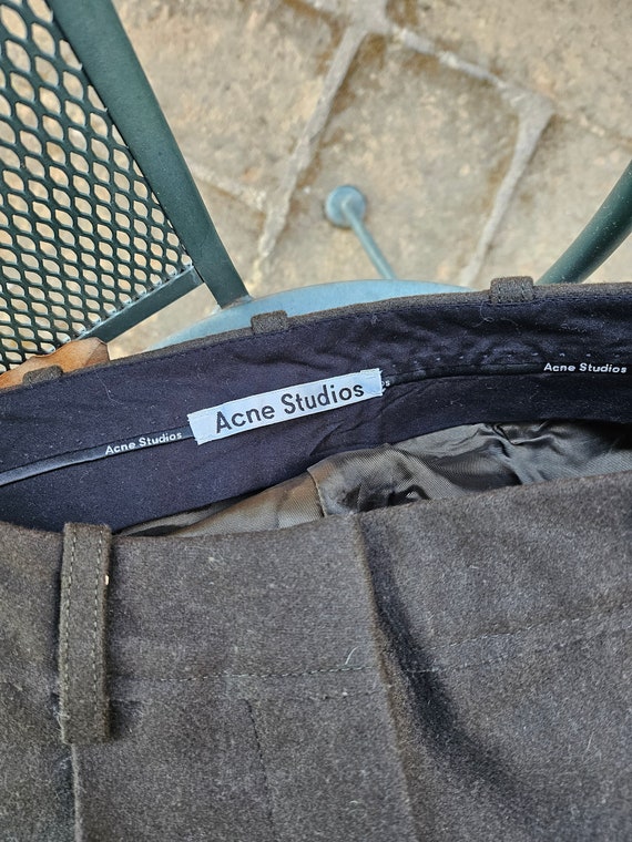 Acne Studios khaki wool cashmere tailored Straigh… - image 5