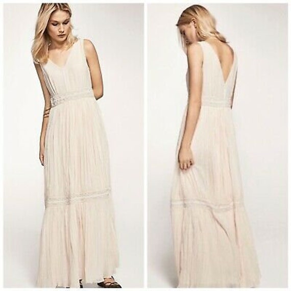 Massimo Dutti Ivory Embroidery Maxi Dress - Etsy