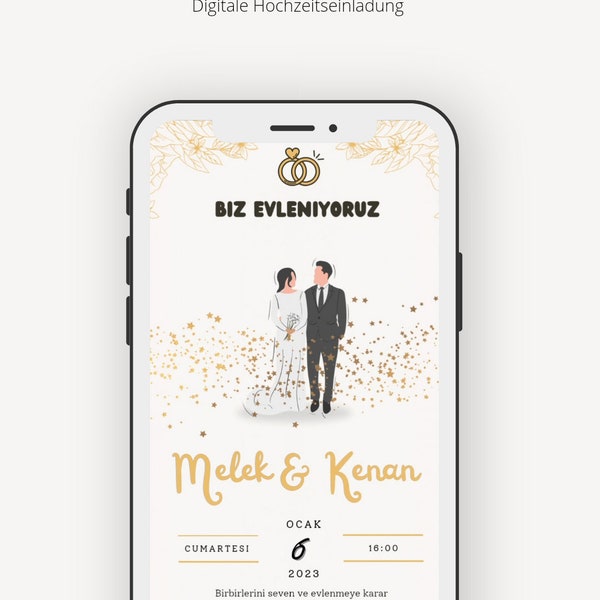 Turkish Wedding Invitation/Dijital Dügün Davetiyesi. eCard