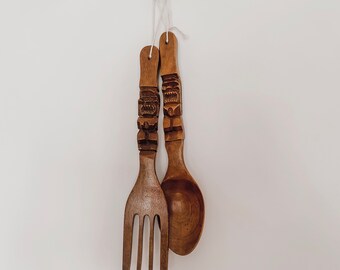 Large wooden spoon for stirring wood spoon tableware kitchen utensils wooden flatware rustic 