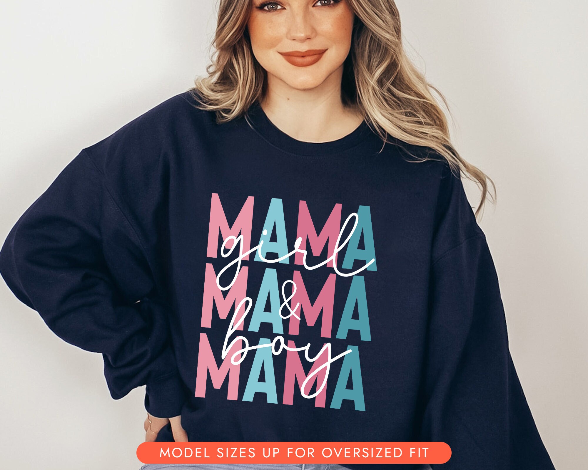 Boy and Girl Mama Shirt Mom of Both Crewneck Tee Funny Mom Etsy