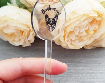 Custom Personalized Acrylic Drink Stirrers | Custom Cocktail Stir Sticks | Custom Stir Sticks for Birthday | Custom Wedding Swizzle Sticks