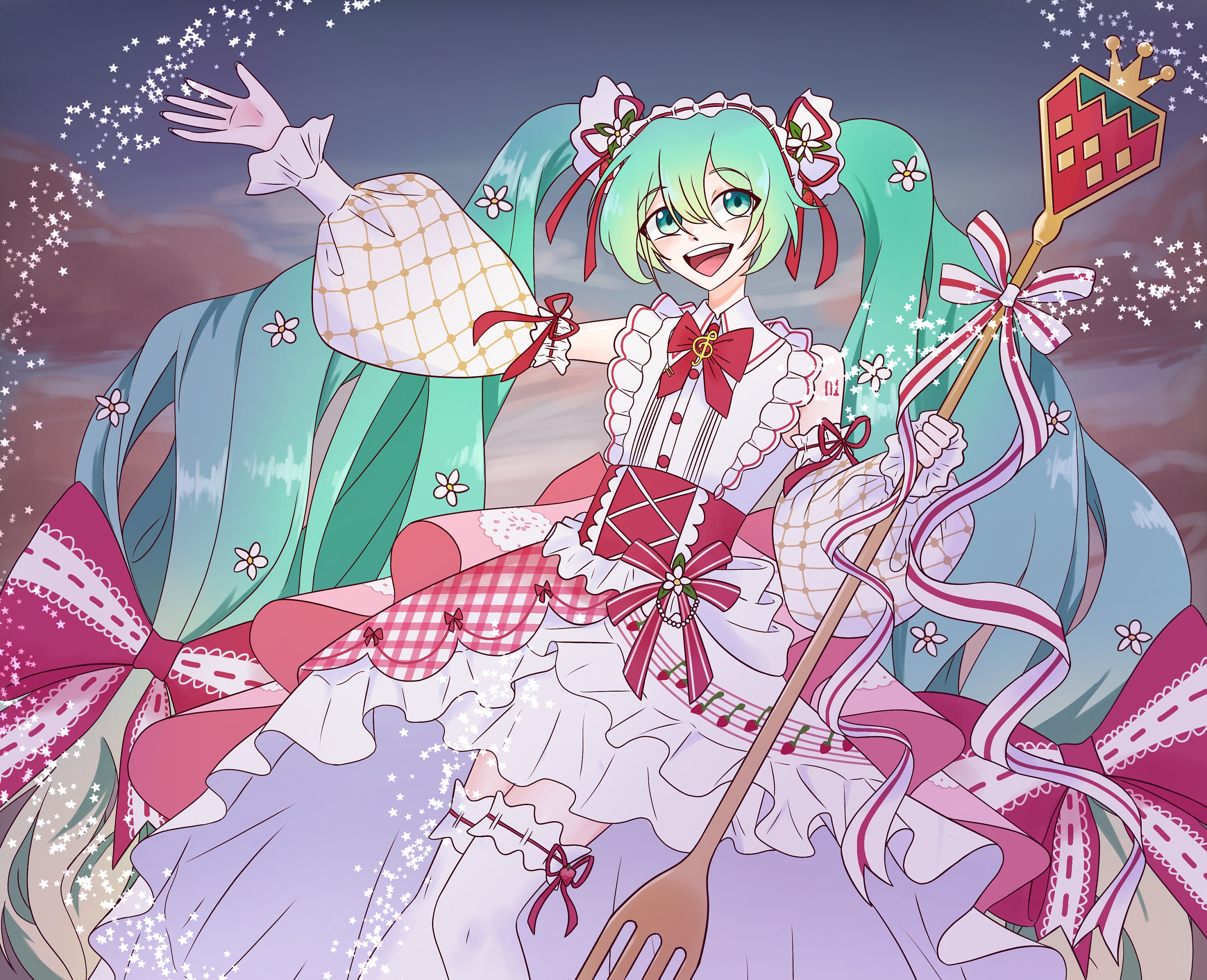 Hatsune Miku Fanart Hatsune Miku Anniversary Strawberry Etsy