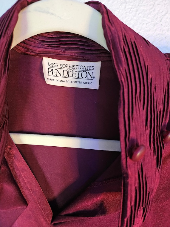 PENDLETON ladies blouse in dark purple, size US 12