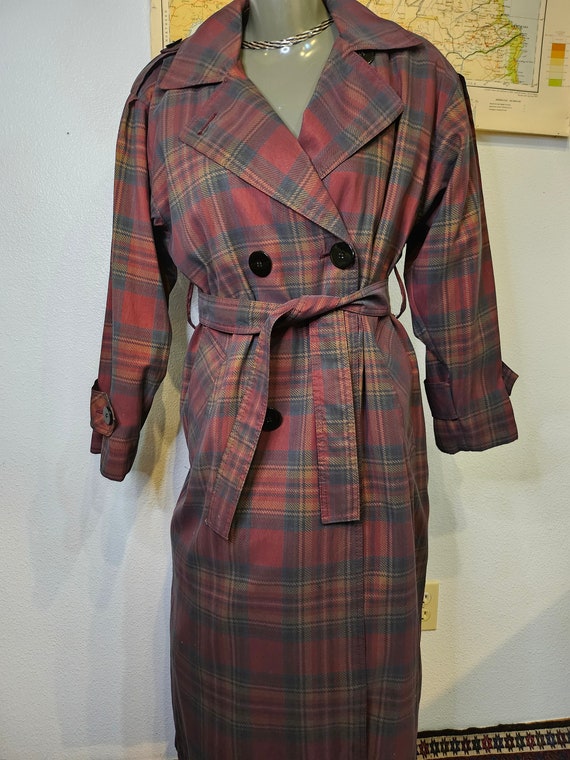 London Fog plaid trench coat