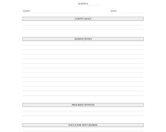 Therapy Notes Printable Therapist Note Sheet PDF Counseling Session Notes Mental Health Forms