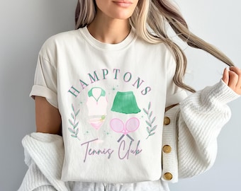Hamptons Tennis Club Shirt Tennis Shirt Social Club Shirt Tennis Clothes Old Money Aesthetic Hampton Shirt Tennis Tshirt Hamptons Tshirt