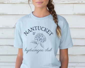 Shirt Nantucket Shirt Nantucket T-shirt Hortensia East Coast Shirt Preppy spullen oud geld esthetische Wildflower T-shirt Nantucket Massachusetts Shirt