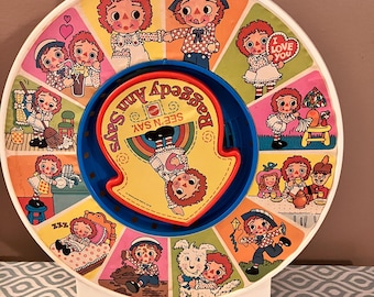 [値下げ]  Raggedy Ann & Andy アンティーク皿 SUPER RARE Vintage 1974 Mattel, Raggedy Ann Andy Doll, See Say