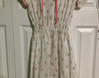 Vestido de verano para niña hecho a mano, estilo años 50, talla 6-7.