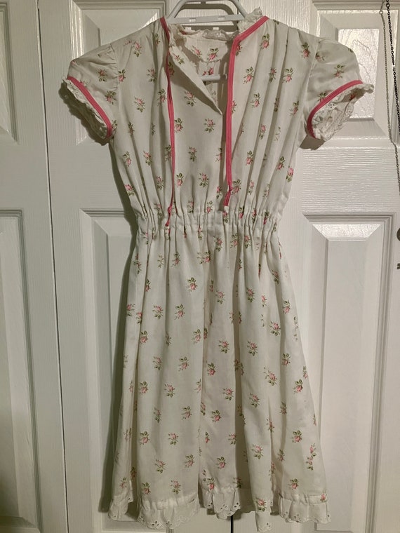Handmade 1950's Girls Summer Dress, Size 6-7 - image 1