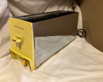 RARE 1960's Working, Vintage Yellow Proctor Silex (4 Slot) Toaster / MCM Kitchen Decor