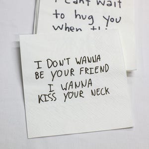 Tovaglioli personalizzati con scritta a mano Love Note, tovaglioli di carta personalizzati Love Note, tovaglioli di carta personalizzati scritti a mano, tovaglioli stampati per cocktail nuziali