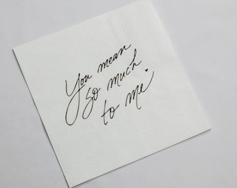 Custom Love Note Handwriting Napkins,Custom Love Note Paper Napkins,Personalized Handwritten Paper Napkins,Printed Wedding Cocktail Napkins