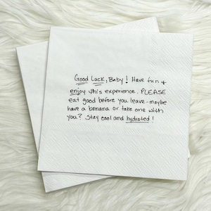 Personalisierte handgeschriebene Notiz Papierservietten, Individuell gedruckte Liebesnotiz Hand gezeichnete Papierservietten, personalisierte handgeschriebene Skript-Hochzeits-Serviette