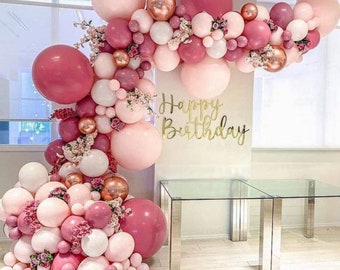 121 Piece Kit - Retro Pink Balloon Arch Kit - Engagement, Wedding, Birthday Party, Bachelorette Party, Decoration, Balloon Garland, Backdrop