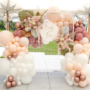 144 Piece MATTE White Gold Mauve Apricot Balloon Arch Garland Kit Shower, Bridal, Baby, Birthday, Bach Party, Decor, Boho Wedding Decor image 1