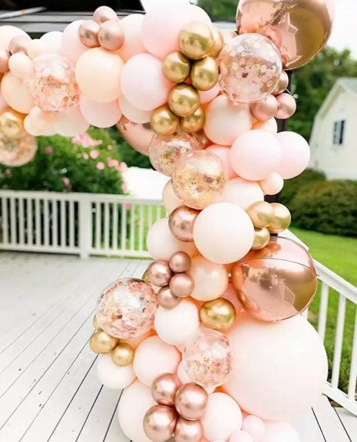 Rosmavi Rose Gold Balloon Garland Kit - 107pcs Rose Gold Balloons with Star  Foil Balloons - Perfect for Birthday and Party Decorations.