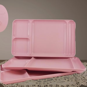 Tupperware Cafeteria Trays, Vintage Pink Lunch Trays, Tupperware Made in  USA Mauve Trays, School Lunch Trays, Pink Plastic, 1960s Kitchen 