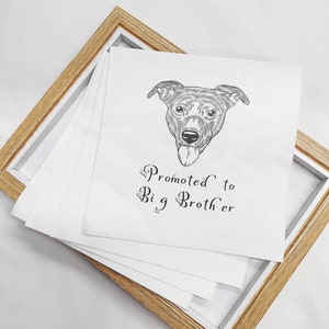 Custom Illustrated Pet Wedding Cocktail Napkins, Dog Cocktail Napkins, Custom Dog Wedding Napkins, Customized Pet Napkins, Pet Bar Napkins