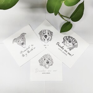Custom Illustrated Pet Wedding Cocktail Napkins, Dog Cocktail Napkins, Custom Dog Wedding Napkins, Customized Pet Napkins, Pet Bar Napkins