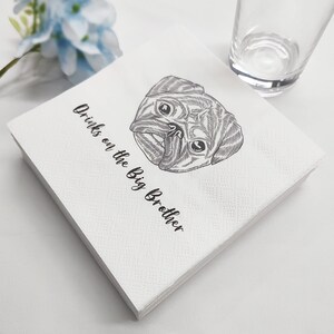 Custom Illustrated Pet Wedding Cocktail Napkins, Dog Cocktail Napkins, Custom Dog Wedding Napkins, Customized Pet Napkins, Pet Bar Napkins