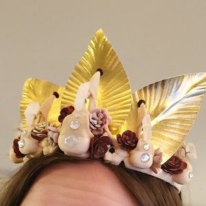 DELUXE Decorated Crystal Raven Skull Tiara Headband Bone 3d Printed