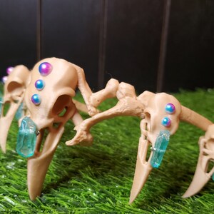 Decorated Crystal Raven Skull Tiara Headband Bone 3d Printed
