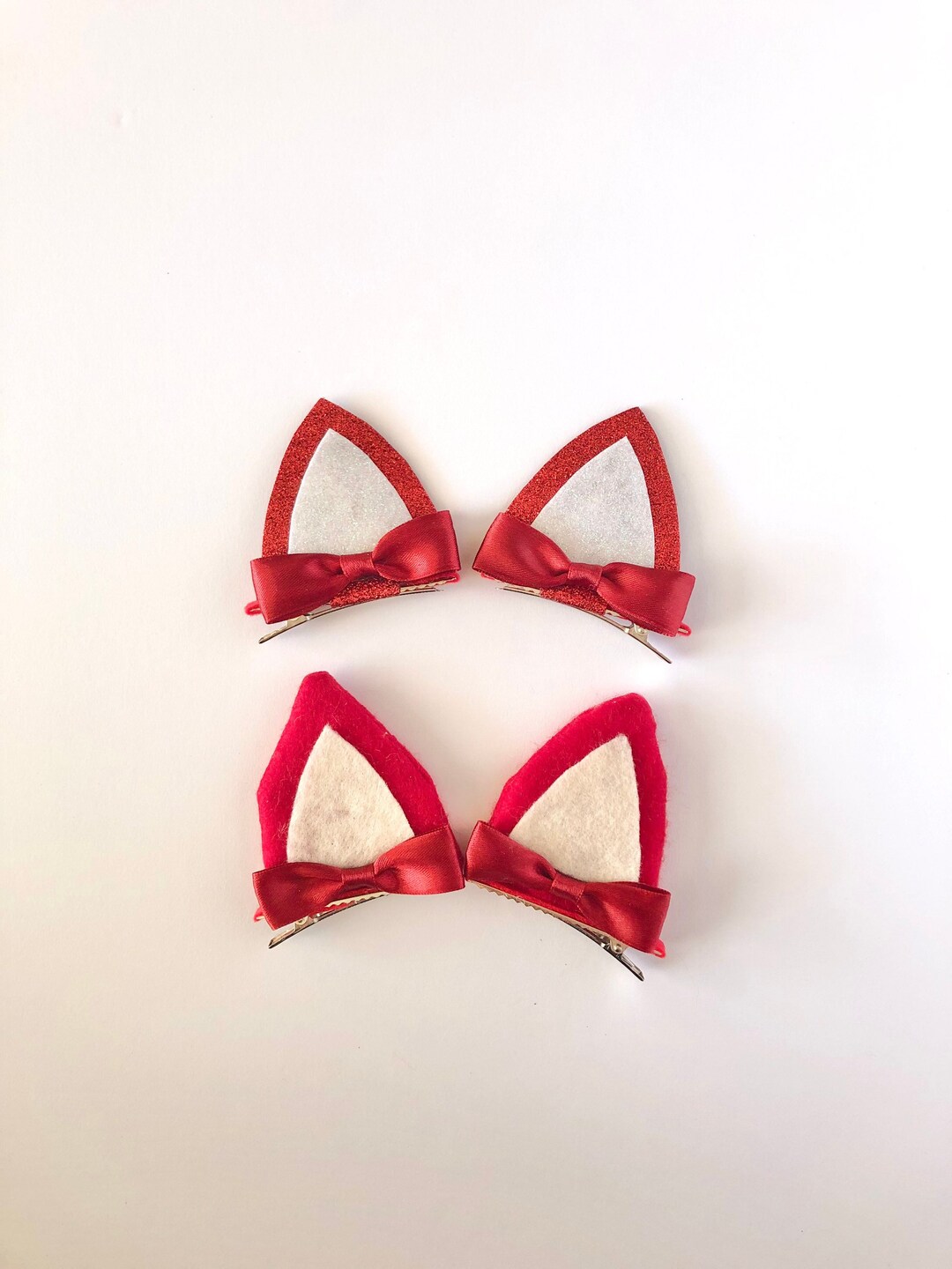Red Panda Hair Clip Set Turning Red Red Panda Ears Bow Set Glitter