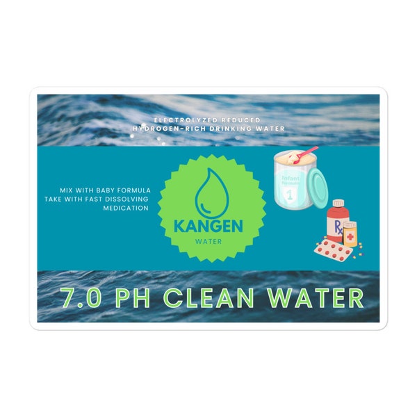Kangen Water 7.0 pH Label Sticker, Kangen Water Sticker, Enagic Sticker, Hydration Sticker, Bubble-free stickers
