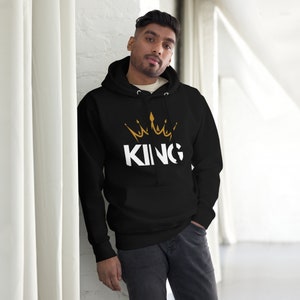 Gekrönter König Hoodie, positive Affirmationen, super bequem, Training, Freizeit oder Lounge