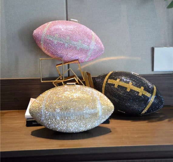 Bags | Gold Football Shaped Purse Rhinestone Crystal Evening Bag Super Bowl  | Poshmark