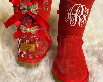 Bling Ugg Boots With Rhinestone Bow Crystal Bailey Bow Ugg 