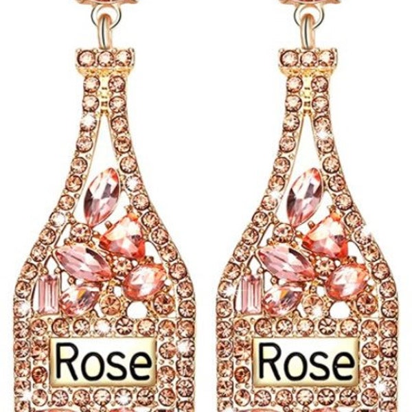 Pink & Green Champagne Bottle Earrings main image 1