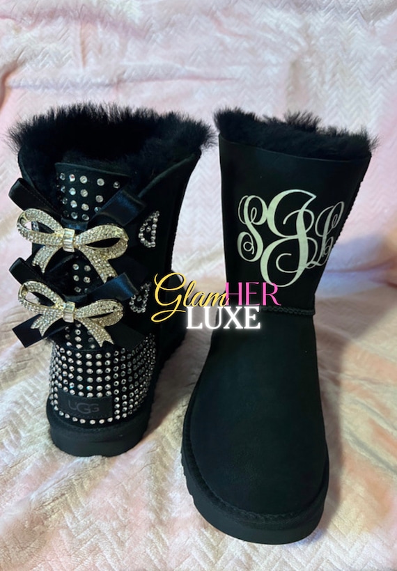 Bottes Ugg Bling avec noeud en strass bottes Ugg cristal Bailey