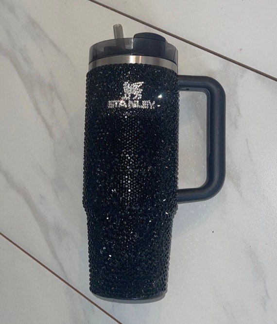 Black Rhinestone Stanley Tumbler Cup, Custom Bling 40 Oz Cold Cup, Bling  Stanley Tumbler, Coffee Lover Gift, Iced Coffee Tumbler 