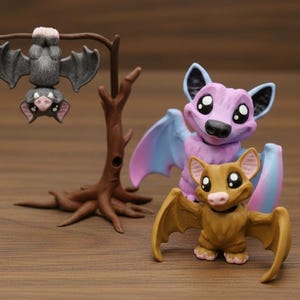 Articulated Mini Bat Toy or Keychain | 3D Printed | Custom | Sensory | Fidget
