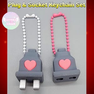 Plug and Socket Couples Keychain | Valentines Gift | Matching Set